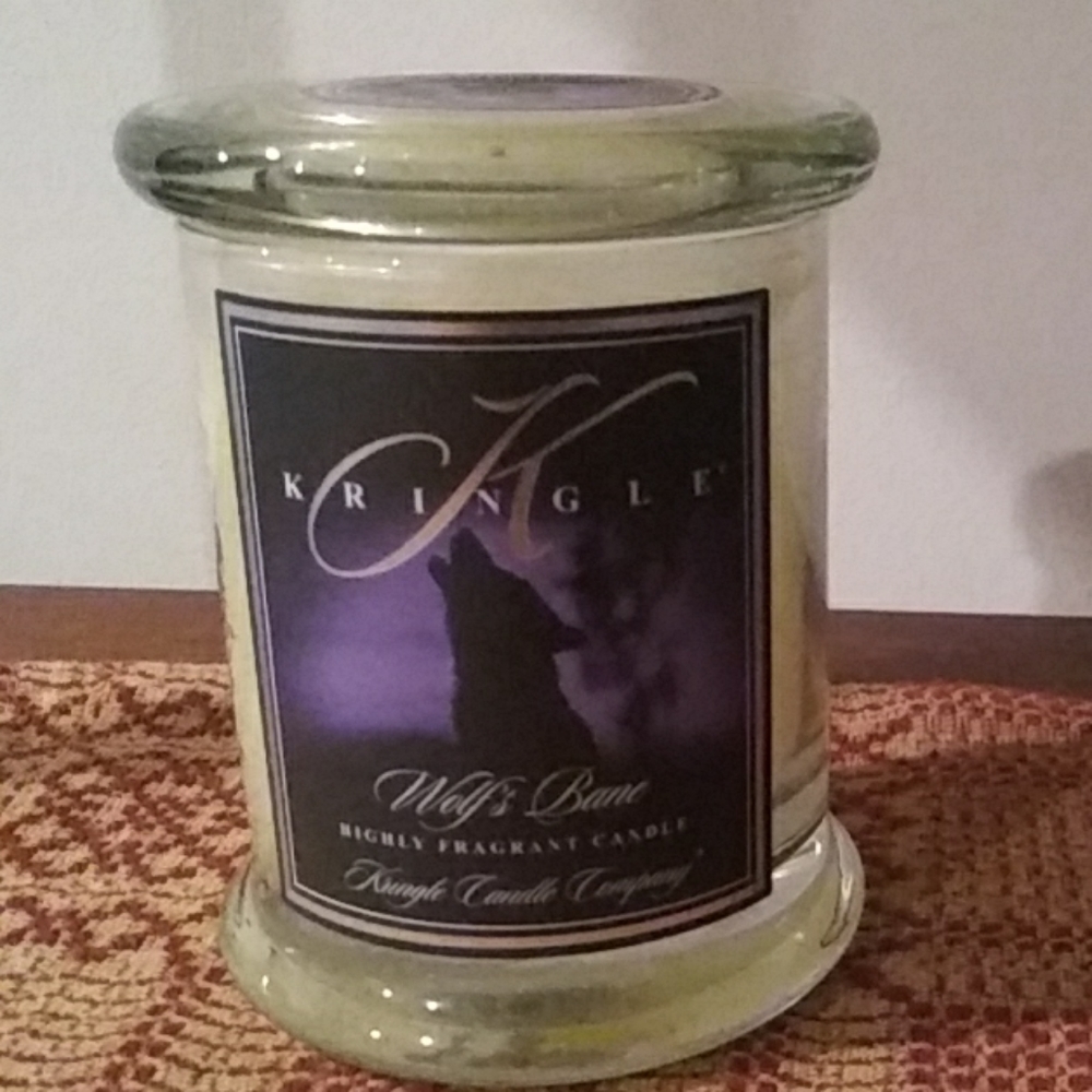 Original Kringle Candle WOLF'S BANE Halloween Jar RARE!!